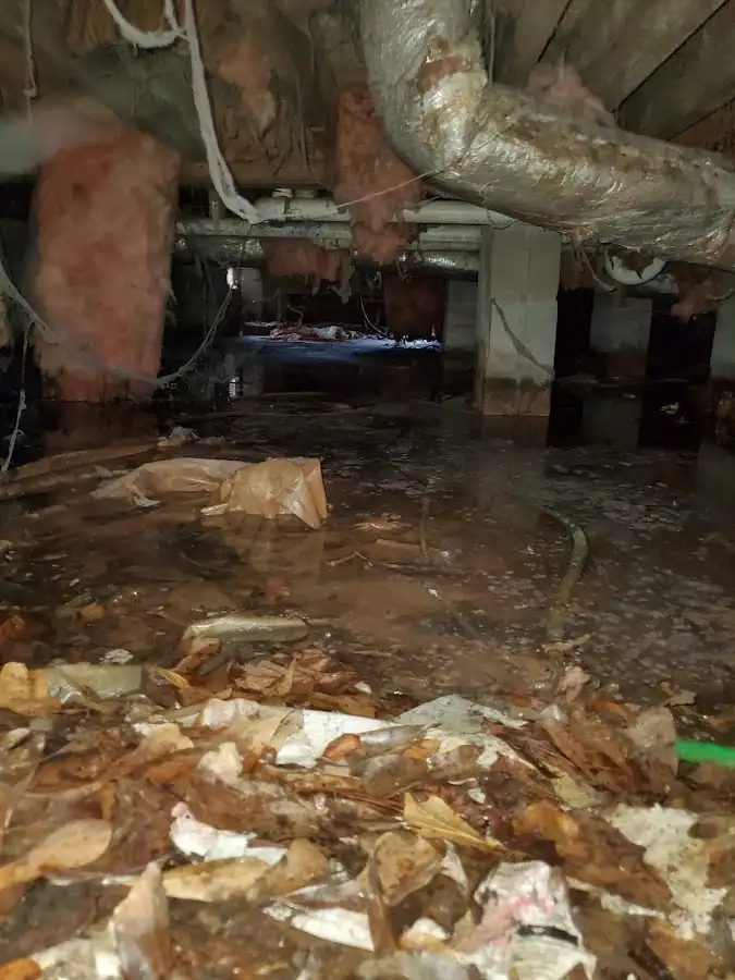 Crawl space flood assessment for Commercial Water Damage Restoration in Lakeport
